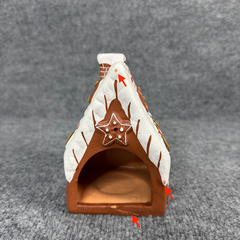 Vintage Gingerbread House Candle Holder Ceramic German Christmas Decor - Picture 5 of 10